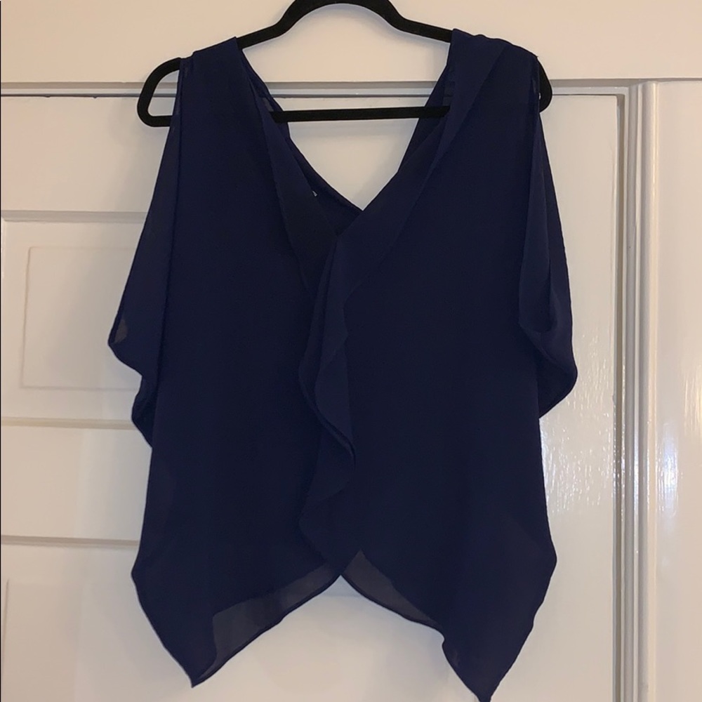 Honey Punch Navy Blouse